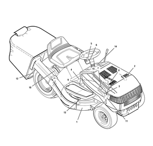 Decals Diagram and Parts List for 312006X190B-7800290 2007 Briggs and Stratton Lawn Tractor
